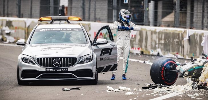 Bottas sufre un accidente en la qualy de México