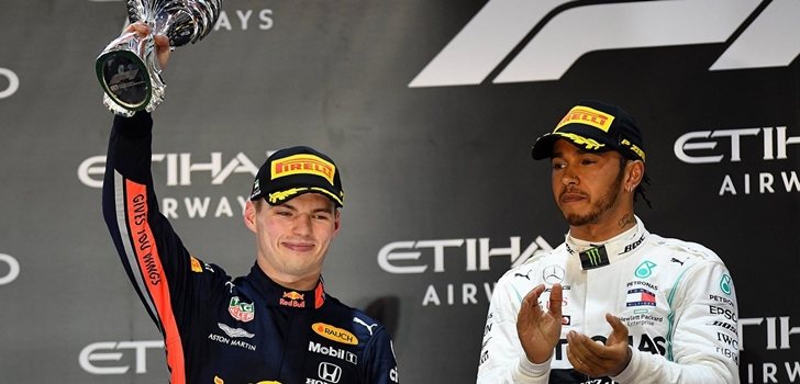 Verstappen y Hamilton, juntos en el podio