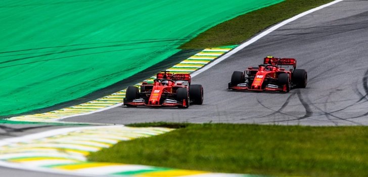 Vettel y Leclerc ruedan en Interlagos