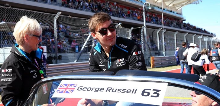 George Russell, en el Drivers Parade de Austin