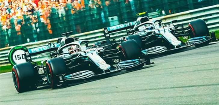 Hamilton y Bottas, en el GP de Italia 2019