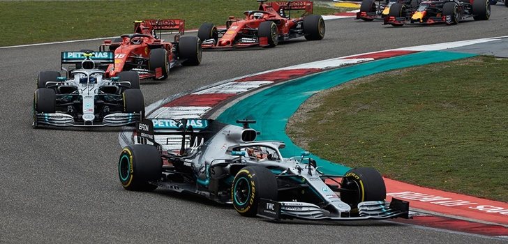 Los monoplazas de F1, en el GP de China 2019