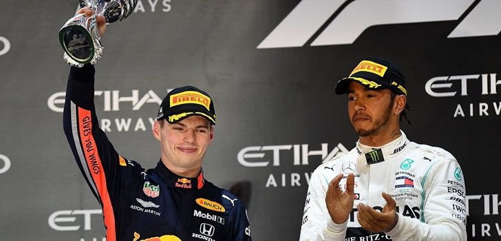 Verstappen y Hamilton, juntos en el podio