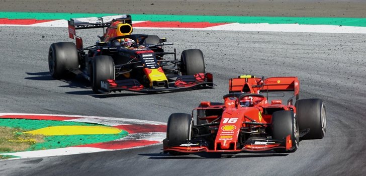 Leclerc y Verstappen en el GP de Austria 2019