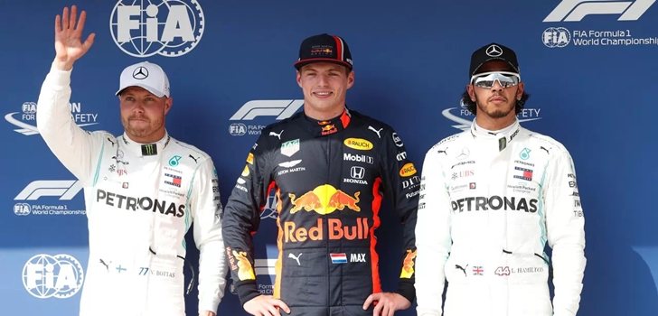 Bottas, Verstappen y Hamilton, juntos en Hungría