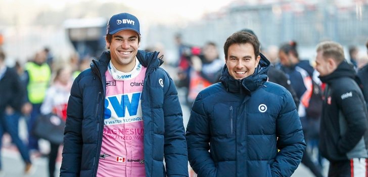 Stroll y Pérez, juntos en Montmeló