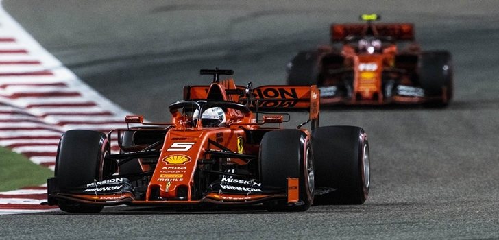 Vettel y Leclerc, en el GP de Baréin 2019