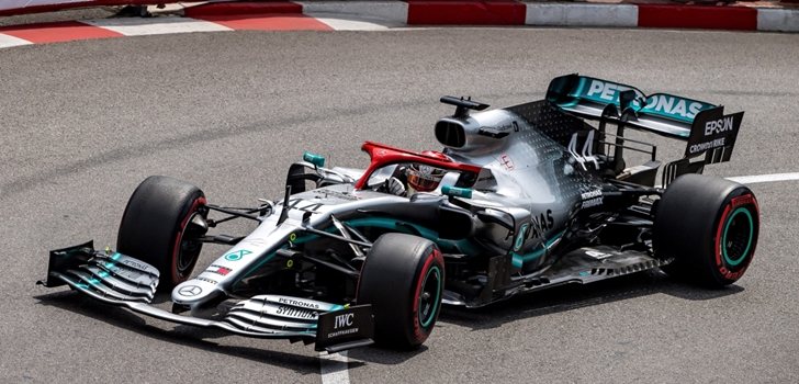 Hamilton, durante el GP de Mónaco 2019