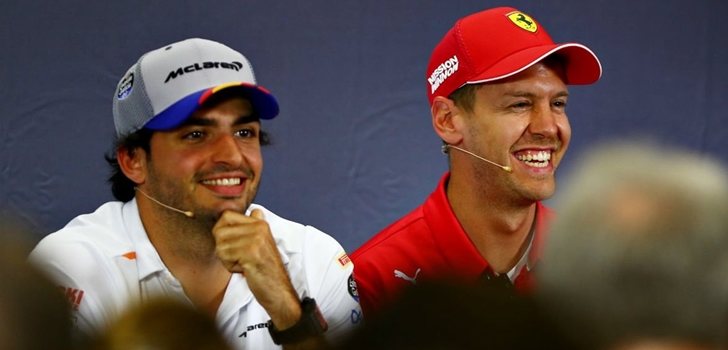 Sainz y Vettel, juntos en el paddock