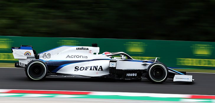 George Russell, conforme con su FW43 en Hungría