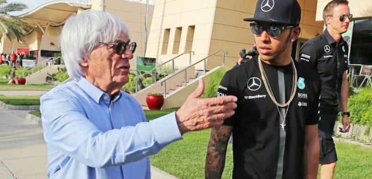 Bernie Ecclestone y Lewis Hamilton