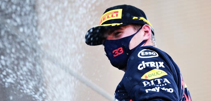 Verstappen celebra su segundo puesto en España