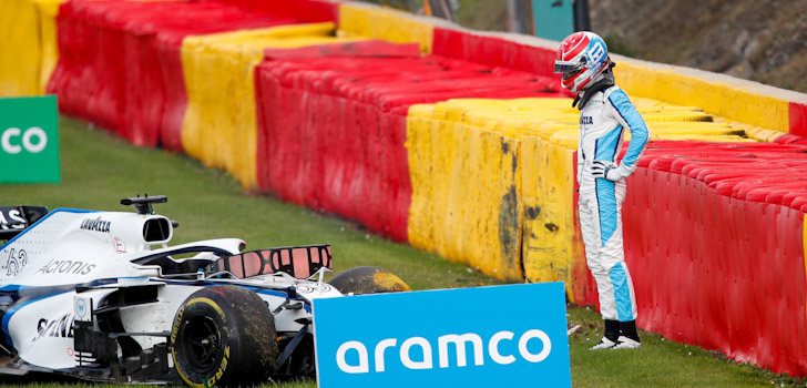 accidente Giovinazzi y Russell spa 2020
