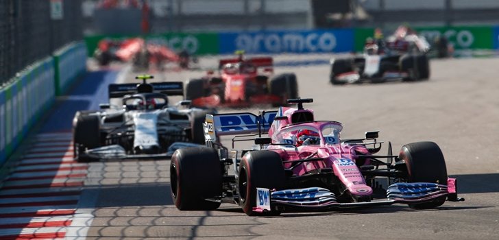 Pérez, durante el GP de Rusia 2020