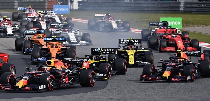 Los monoplazas de F1, en el GP de Eifel 2020