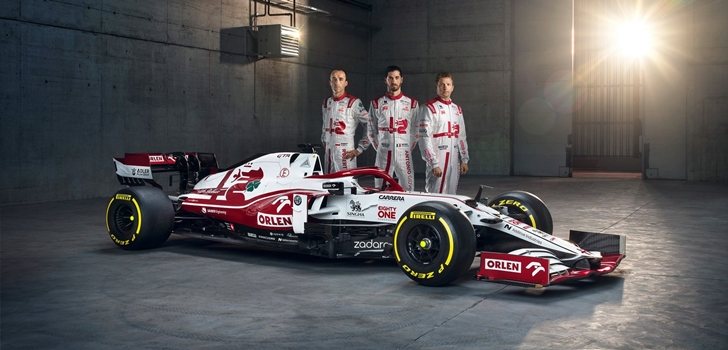 Kubica, Giovinazzi y Räikkönen junto al C41