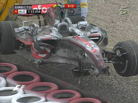 Accidente de Lewis Hamilton en la clasificación de Europa