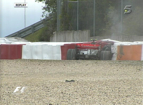 Accidente de Lewis Hamilton en la clasificación de Europa