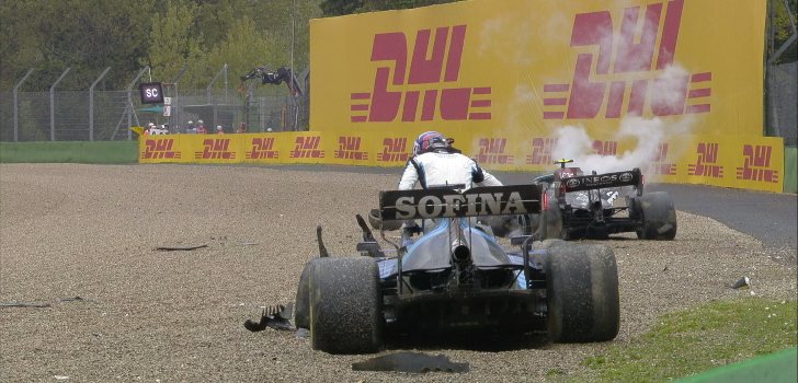 accidente bottas russell 2021