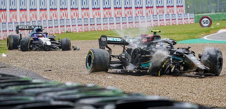 George Russell y Valtteri Bottas opinan sobre su accidente en Imola