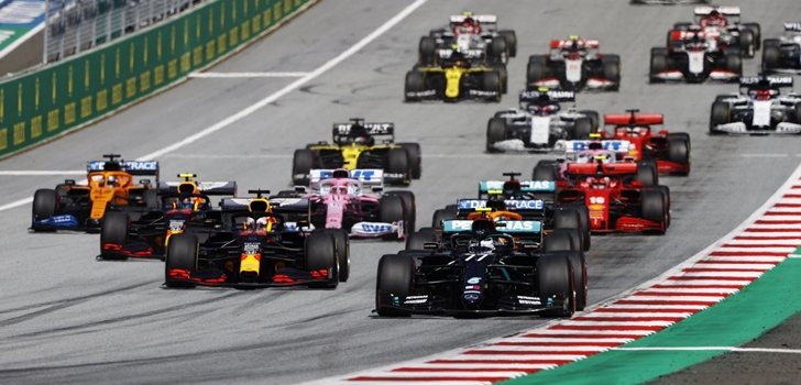Los monoplazas de F1 en el GP de Estiria 2020