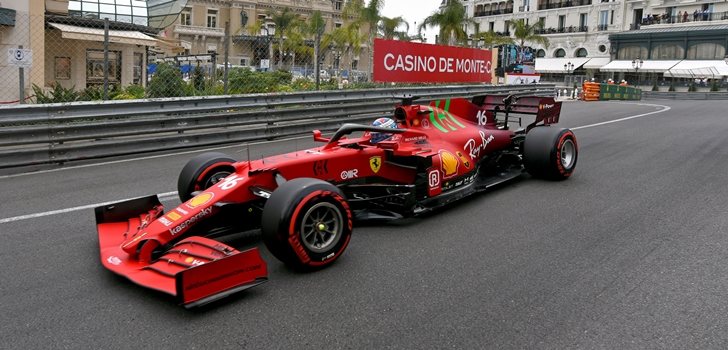 Leclerc, en la Qualy de Mónaco