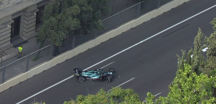 Stroll acaba contra el muro