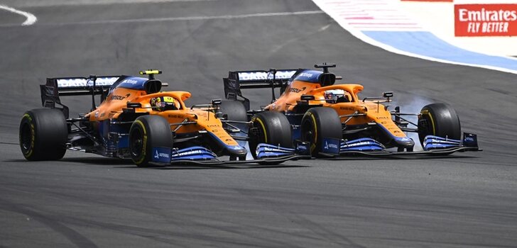 Norris y Ricciardo luchan por posición en Francia
