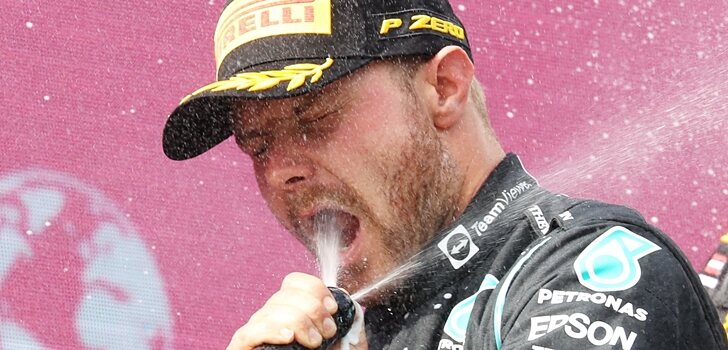Bottas celebra el podio en Austria
