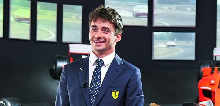 Leclerc, en un evento de Ferrari