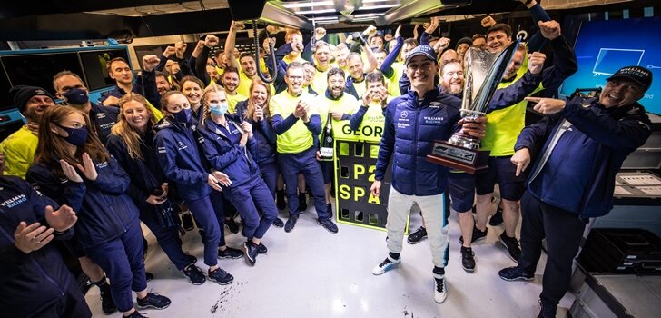 Williams celebra el podio de Russell en Spa