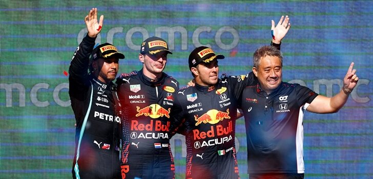 Verstappen, Hamilton y Pérez, en el podio de Austin