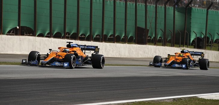 Los McLaren, en el GP de Brasil 2021