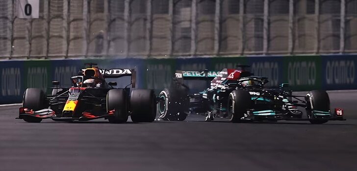 Verstappen y Hamilton chocan en Jeddah