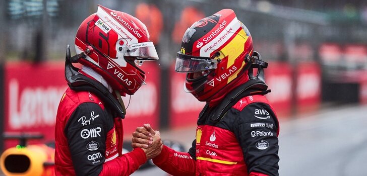 Leclerc felicita a Sainz por su pole en Silverstone