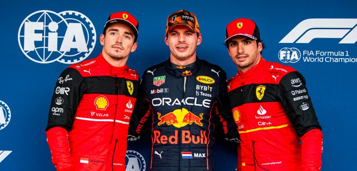 Sainz, junto a Leclerc y Verstappen