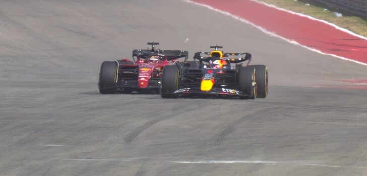 Lucha entre Leclerc y Verstappen en Austin
