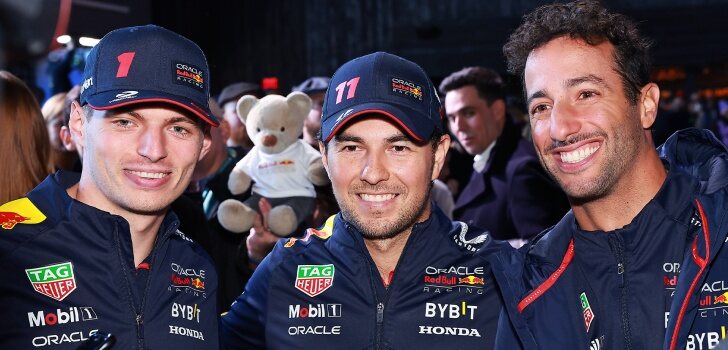 Verstappen, junto a Pérez y Ricciardo