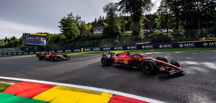 Sainz y Leclerc, en el Gran Premio de Bélgica 2023