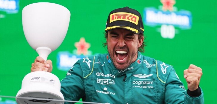 Alonso celebra el podio en Zandvoort