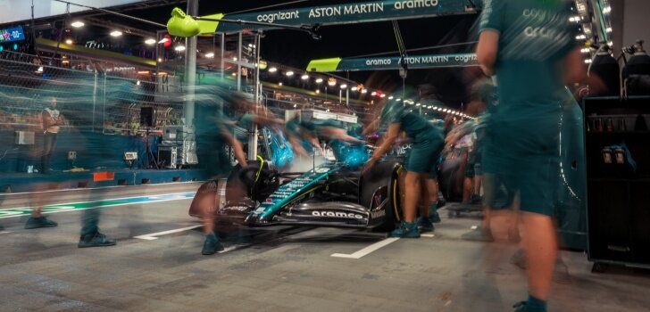 Stroll, en los boxes de Singapur