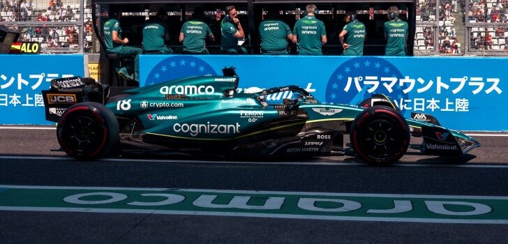 Stroll, en los boxes de Suzuka