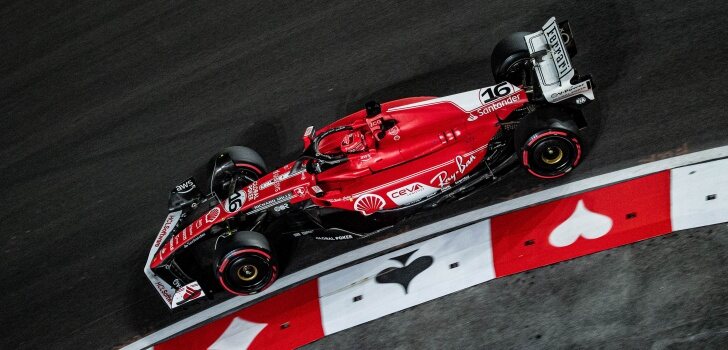 Leclerc, en la Qualy de Las Vegas