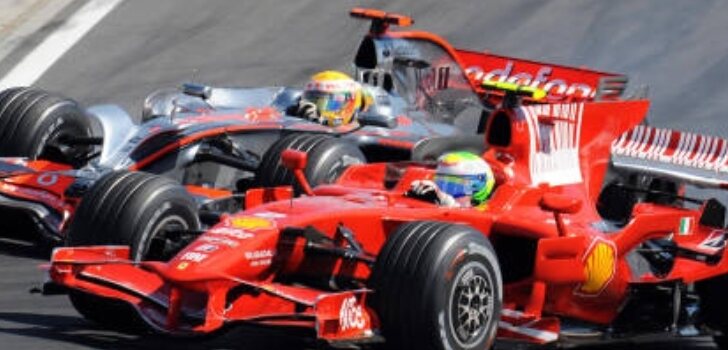 Massa y Hamilton durante el GP de Hung?ia 2008