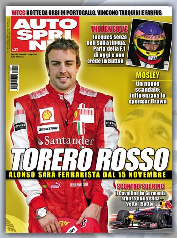 'AutoSprint' viste a Alonso de rojo Ferrari