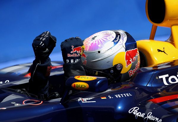 Los pilotos de Red Bull contentos con la primera línea de la parrilla