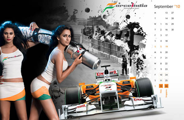 Chicas muy sugerentes en el nuevo calendario de Force India