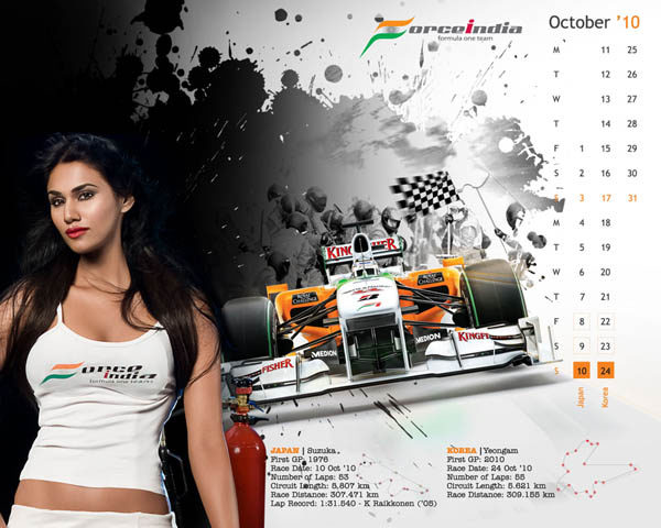 Chicas muy sugerentes en el nuevo calendario de Force India