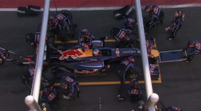 Red Bull practica 'pit-stops' en Barcelona