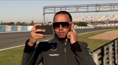 Lewis Hamilton y Mercedes presentan el nuevo patrocinio de BlackBerry